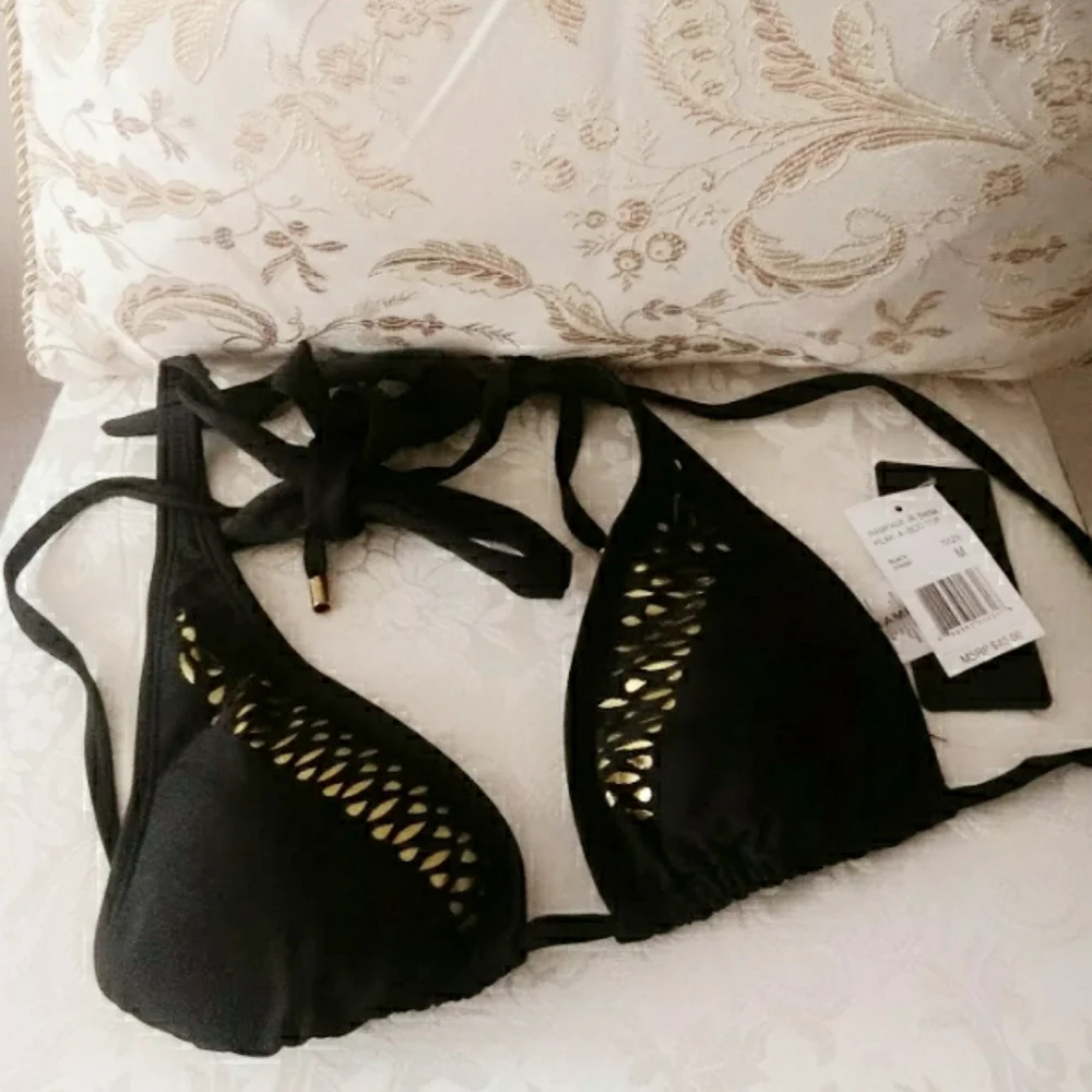 NWT*Rampage 2-pc Black bikini w/metallic accents* sz M